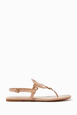 Shop Coach Brown Jeri Patent Leather Sandals For Women Ounass Oman
