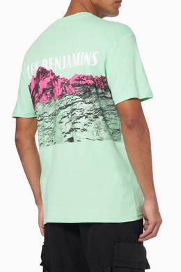 Shop Les Benjamins Green Mountain Graphic Print T Shirt For Men Ounass Saudi