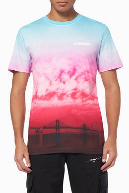 Shop Les Benjamins Multicolour Sunset Graphic T Shirt For Men Ounass Uae