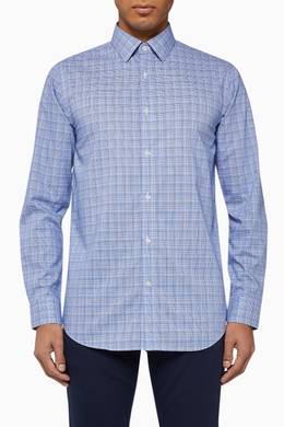 Shop Banana Republic Blue Slim Fit Non Iron Cotton Shirt For Men