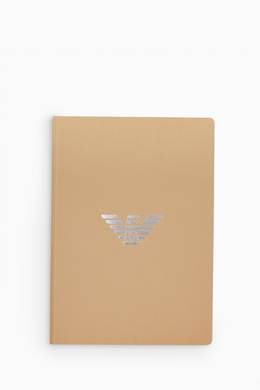 Shop Emporio Armani Neutral Ea Eagle Logo Ruled Notebook For Men Ounass Uae