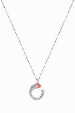 Shop Marli Silver Cleo Venus Pink Coral Diamond Necklace In 18kt White Gold For Women Ounass Kuwait