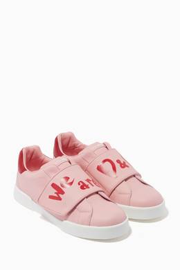 Shop Dolce Gabbana Pink We Are D G Sneakers In Leather For Kids Ounass Uae
