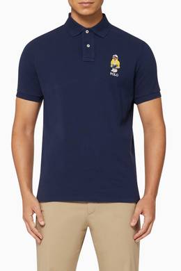 Shop Polo Ralph Lauren Blue Cp 93 Bear Mesh Polo Shirt For Men Ounass Saudi