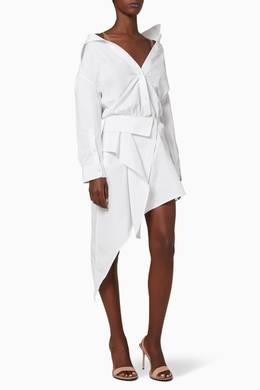 >Shop Alexander Wang White Deconstructed Cotton Shirt Dress For Women Ounass Uae