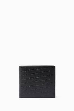 Shop Armani Exchange Black Wallet In Logo Debossed Leather For Men Ounass Bahrain