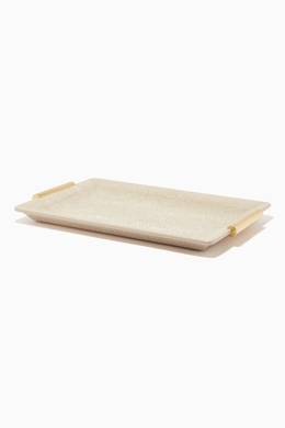 Shop Aerin Neutral Small Shagreen Vanity Tray For Women Ounass Bahrain
