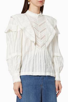 Shop Isabel Marant Etoile White Reign Cotton Top For Women Ounass Oman Isabel marant etoile $465 barber top tunic blouse size m india printedtop rated seller. omr