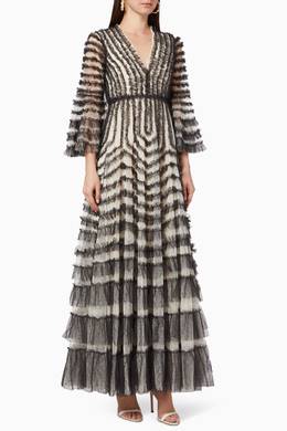 تسوق فستان سهرة لا في إن روز Needle Thread أسود للنساء ا ناس البحرين