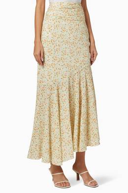 ruched linen skirt