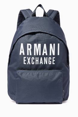 shop armani exchange blue logo backpack
