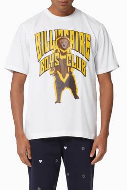 Shop Billionaire Boys Club White Standing Bear Logo Cotton T Shirt For Men Ounass Oman