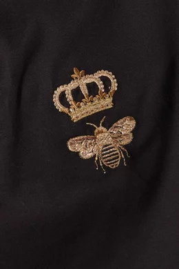Shop Dolce & Gabbana Black Embroidered Crown Bee T-Shirt for MEN | Ounass  UAE