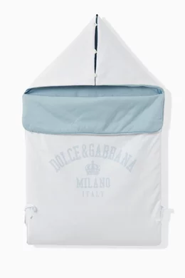 Shop Dolce & Gabbana White Sleeping Bag with D&G Milano Print in Jersey for  KIDS | Ounass UAE