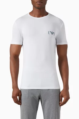 Shop Emporio Armani White T49 Loungewear T-shirts in Cotton, Set of 2 for  MEN | Ounass Oman
