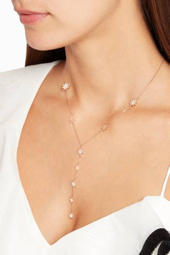 hover state of Rose-Gold Venus Stars & Diamond Necklace