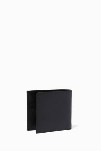 hover state of Black Triangle Logo Saffiano Leather Bill-Fold Wallet