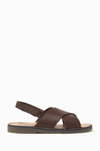 hover state of Leather Crossover Sandals