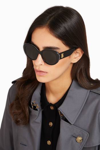 hover state of Monogram Motif Cat-Eye Frame Sunglasses 