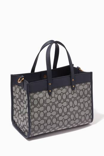 hover state of Field Tote 30 in Signature Jacquard & Leather  