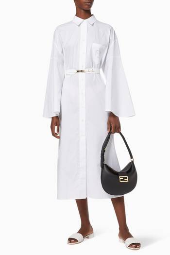 hover state of Belted Shirt Dress in Cotton Poplin     
