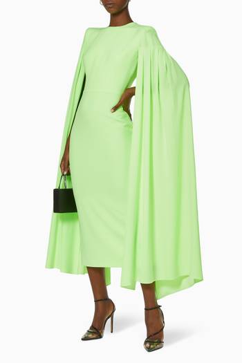 hover state of Kennedy Cape Sleeve Dress in Satin Crepe    