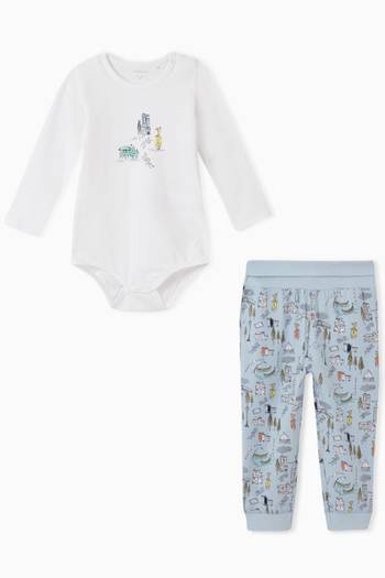 hover state of Graphic Bodysuit & Pants in Stretch Organic Cotton  