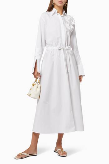 hover state of Valentino Rose Blossom Shirt Dress in Cotton Poplin   
