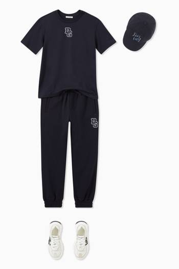 hover state of Back to School Jogging Pants with DG Patch in Cotton Fleece