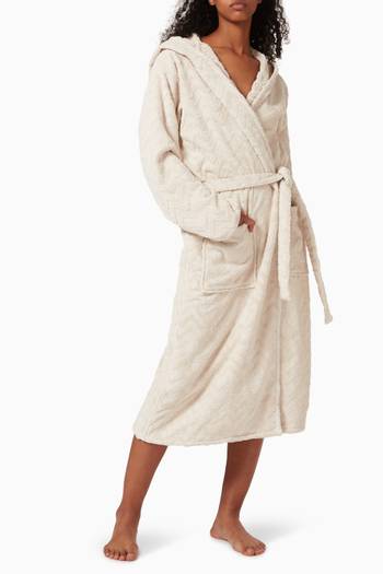 hover state of Rex Hooded Bathrobe in Cotton Terry 