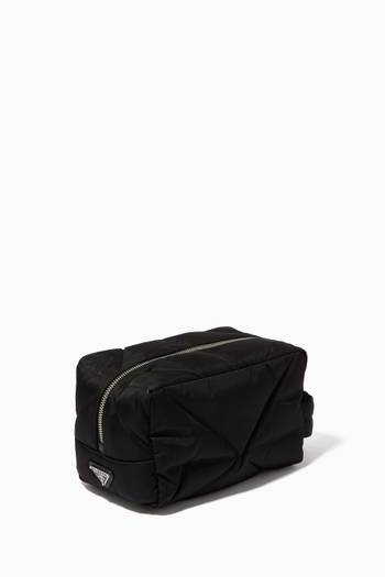 hover state of Logo Print Necessaire Bag in Quilted Re-Nylon  