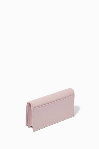 hover state of Logo Card Holder in Saffiano Leather    