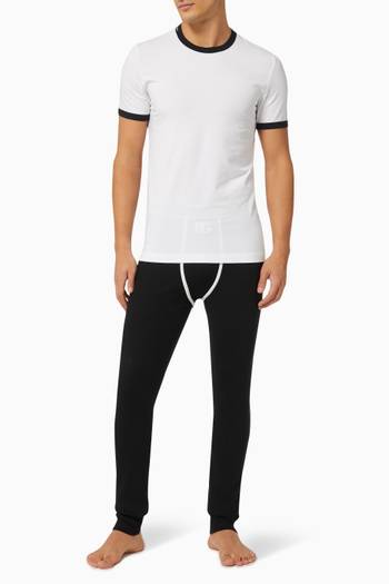 hover state of Leggings with DG Interlock in Ribbed Cotton