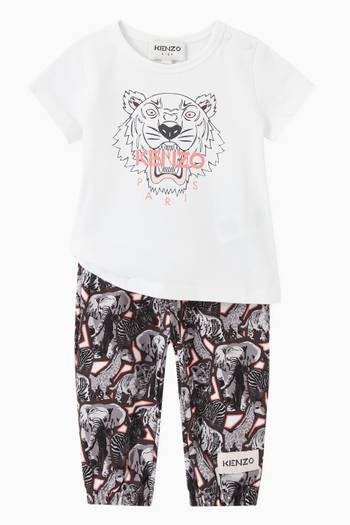 hover state of All-over Animal Print Sweatpants in Cotton  