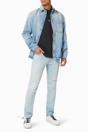 hover state of Distressed Skinny Jeans in Denim  