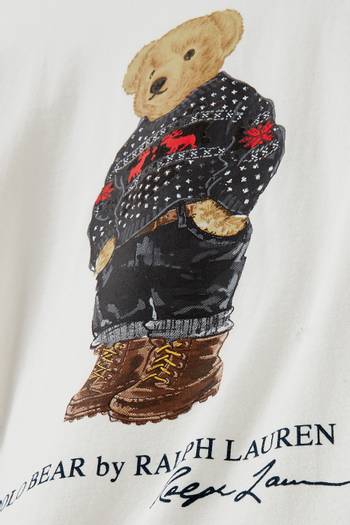hover state of Holiday Polo Bear Long Sleeve T-shirt in Cotton Jersey     