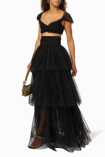 hover state of Polka Dot Crop Top in Tulle  