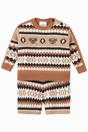 hover state of Sweater in Fair Isle Wool Cashmere   