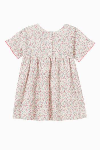 hover state of Dress in Floral Cotton Rib Knit  