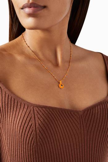 hover state of Orange Aura Energy Chakra Necklace in 14kt Yellow Gold Vermeil      