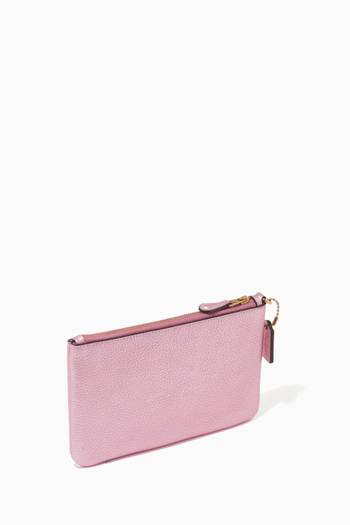 hover state of Small Wristlet in Metallic Pebble Leather             