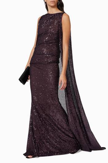 hover state of Bonoso3 Gown in Matrix Micro Sequins  