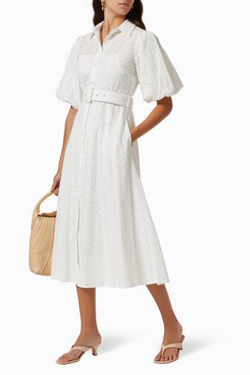 hover state of Eve Shirt Dress in Broderie Anglaise Cotton 