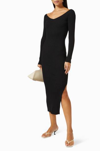 hover state of Helena Dress in Rib-knit  