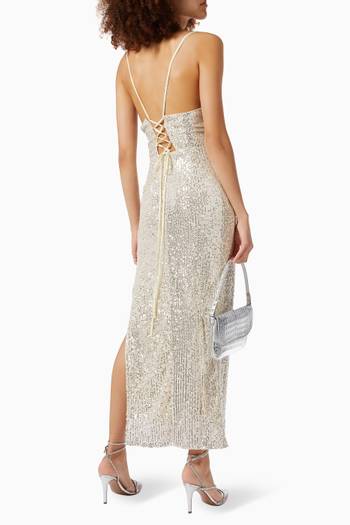 hover state of Sara Dress in Sequinned Crepe   