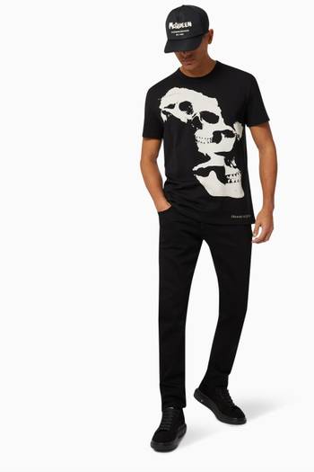 hover state of Skull Camouflage Print T-shirt in Cotton   