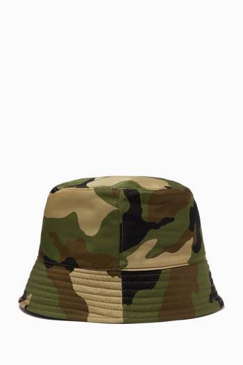 hover state of DG Plaque Bucket Hat in Camouflage Cotton