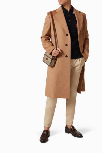 hover state of Gucci Label Coat in Camel Hair  