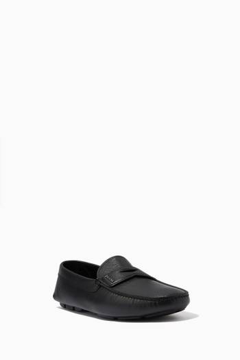 hover state of Logo Loafers in Saffiano Leather 