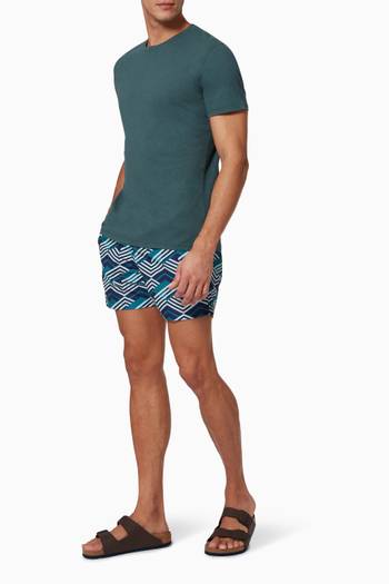 hover state of Mare Print Sport Swim Shorts in Cotton  
